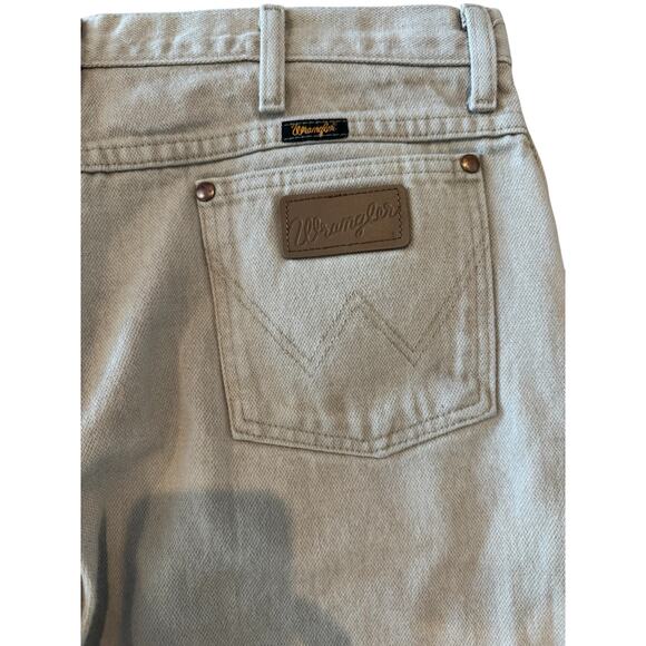 Wrangler 936TAN Cowboy Cut Jeans Men’s 36x34 Tan Denim – Workwear, Distressed - Picture 6 of 10